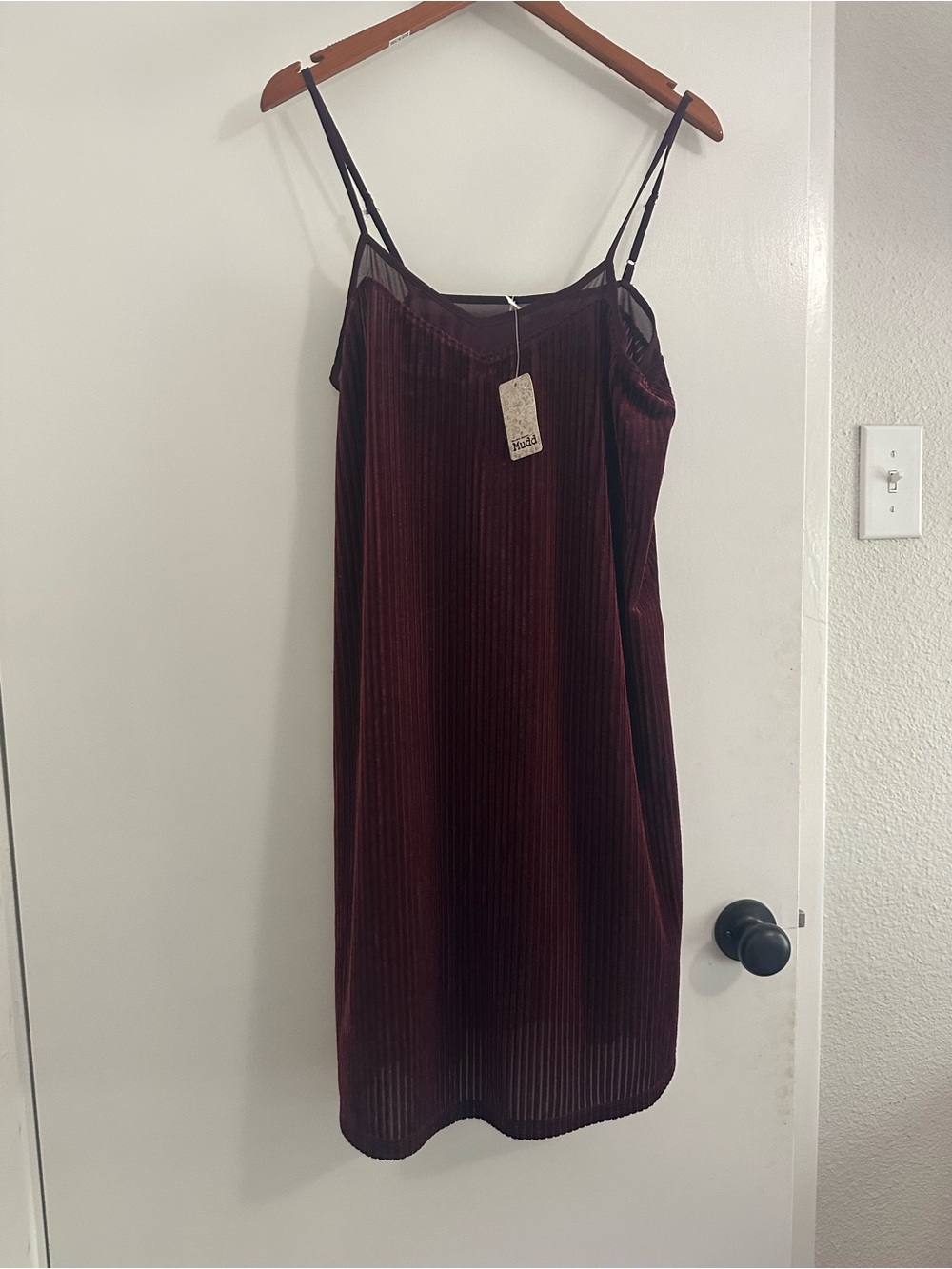Mudd Burgundy Velvet Slip Dress Y2K Fall Holiday
